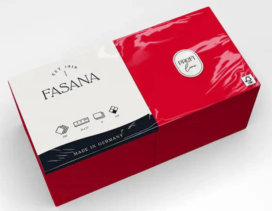FASANA Servietten ROT - 33x33cm - 1 x 250 Stück