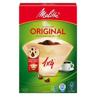 Melitta Filtertüten 1x4 naturbraun
