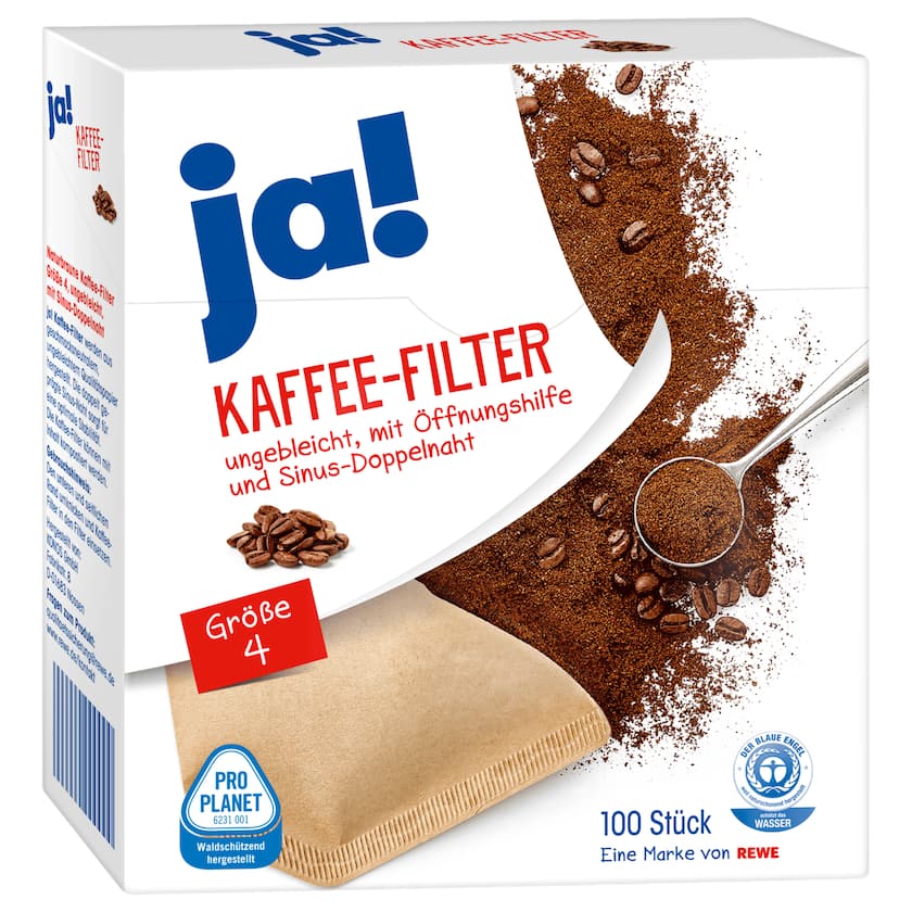 ja! Kaffee-Filter Größe 1x4 naturbraun