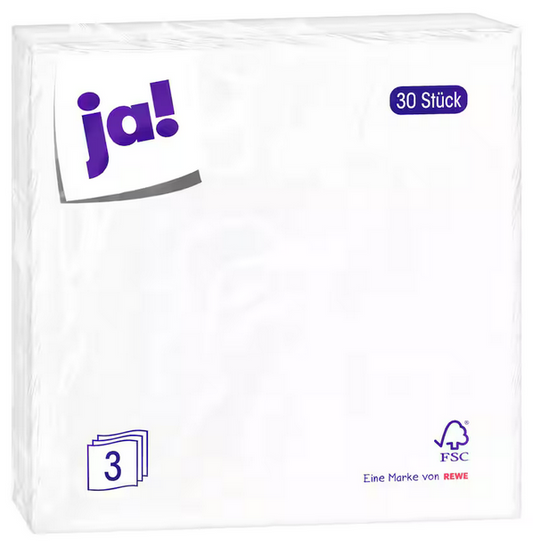 JA! Servietten WEIß - 1 x 30 Stück
