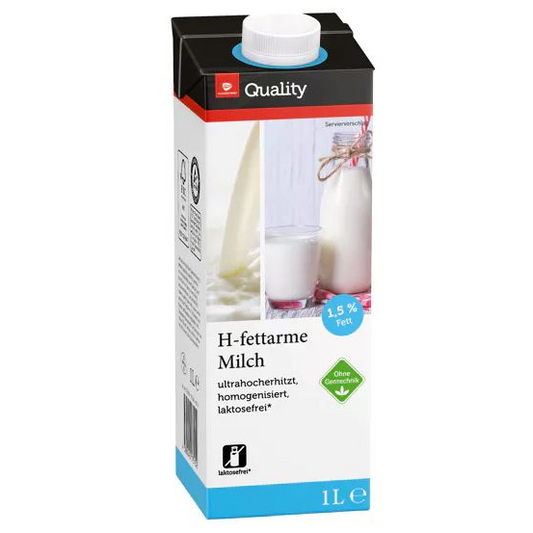Fettarme H-Milch laktosefrei  1,5% Fett