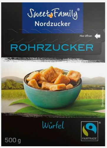 Sweet Family - Fairtrade Rohrzucker Würfel braun 1 x 500g
