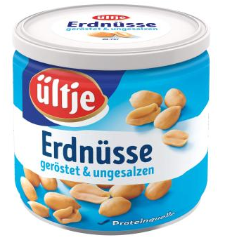 ültje Erdnüsse geröstet & UNGESALZEN 180g Dose